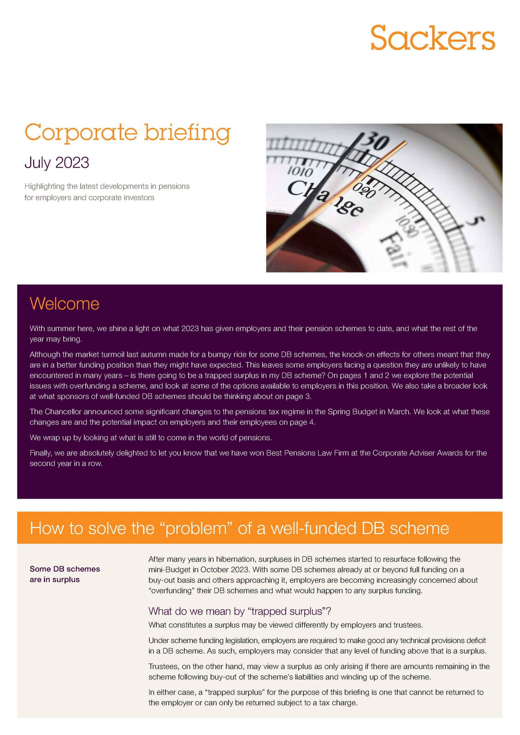Latest Corporate briefing 